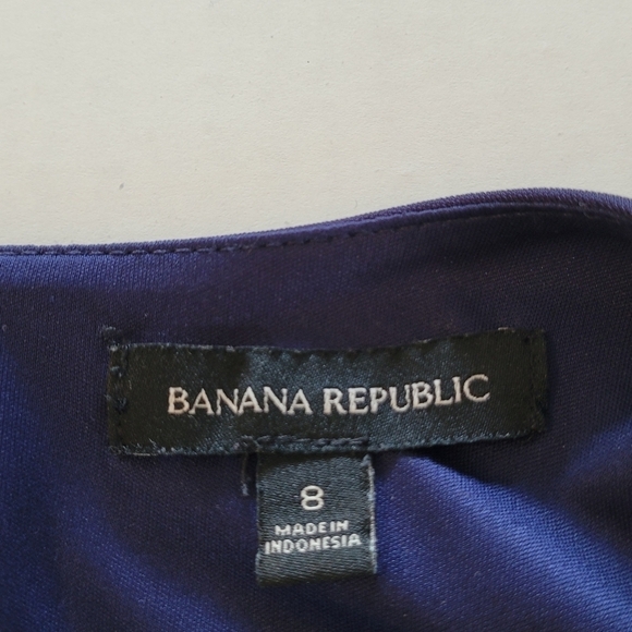 Banana Republic Blue Sleeveless Midi Dress Sz 8 - Picture 6 of 11